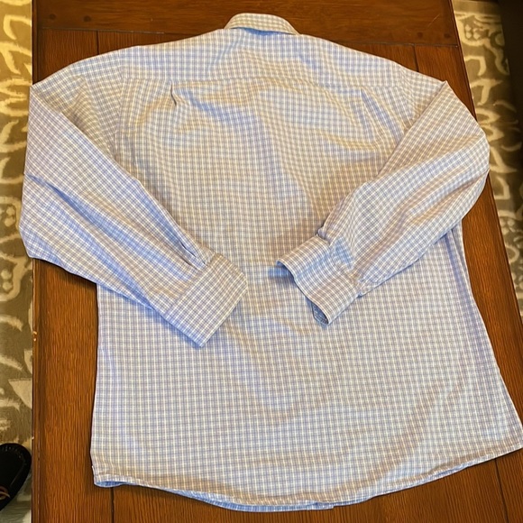 Southern Tide Button Down. Large. Mountainside windowpane. Blue. Cotton - Picture 8 of 11